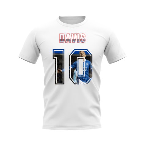 Steven Davis Name and Number Rangers T-shirt (White)