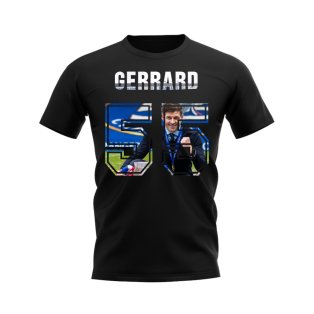 Steven Gerrard Name and Number Rangers T-shirt (Black)