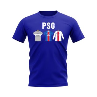 PSG 1999-2000 Retro Shirt Text T-shirt (Blue)