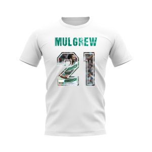 Charlie Mulgrew Name And Number Celtic T-Shirt (White)