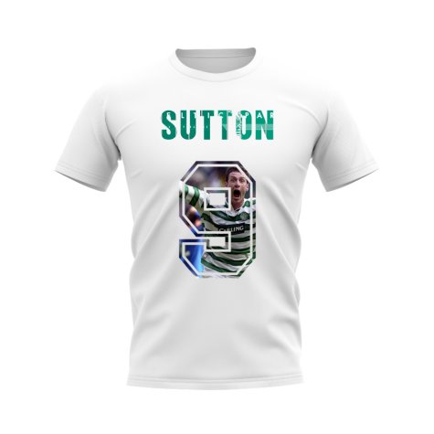 Chris Sutton Name And Number Celtic T-Shirt (White)