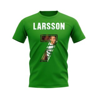Henrik Larsson Name And Number Celtic T-Shirt (Green)