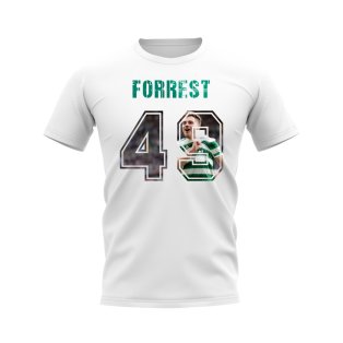 James Forrest Name And Number Celtic T-Shirt (White)