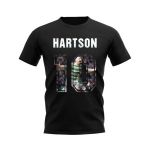 John Hartson Name And Number Celtic T-Shirt (Black)