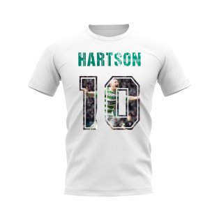 John Hartson Name And Number Celtic T-Shirt (White)