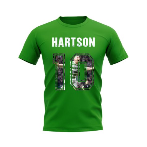 John Hartson Name And Number Celtic T-Shirt (Green)