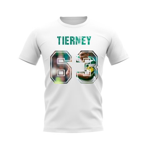 Kieran Tierney Name And Number Celtic T-Shirt (White)