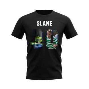 Paul Slane Name And Number Celtic T-Shirt (Black)