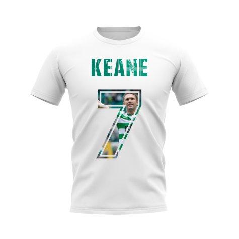 Robbie Keane Name And Number Celtic T-Shirt (White)