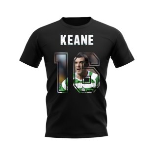 Roy Keane Name And Number Celtic T-Shirt (Black)