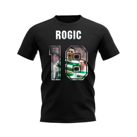 Tom Rogic Name And Number Celtic T-Shirt (Black)