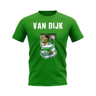 Virgil Van Dijk Name And Number Celtic T-Shirt (Green)