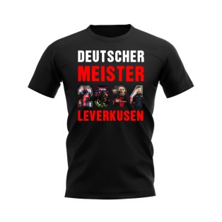 Bayer Leverkusen 2024 Deutscher Meister T-shirt (Black)