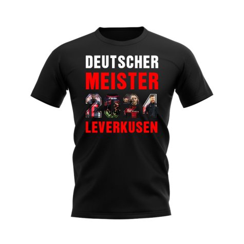 Bayer Leverkusen 2024 Deutscher Meister T-shirt (Black)