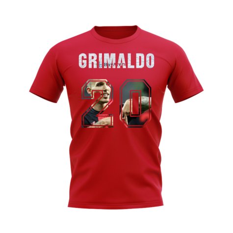 Alex Grimaldo Name And Number Bayer Leverkusen T-Shirt (Red)