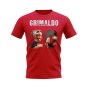 Alex Grimaldo Name And Number Bayer Leverkusen T-Shirt (Red)