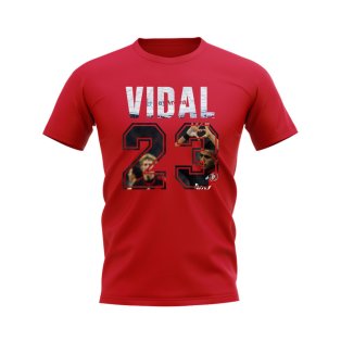 Arturo Vidal Name And Number Bayer Leverkusen T-Shirt (Red)
