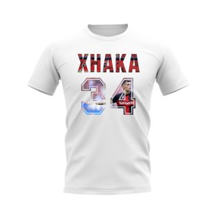 Granit Xhaka Name And Number Bayer Leverkusen T-Shirt (White)