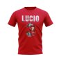 Lucio Name And Number Bayer Leverkusen T-Shirt (Red)