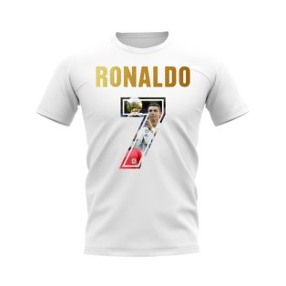 Cristiano Ronaldo Name And Number Real Madrid T-Shirt (White)