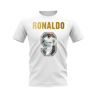 Ronaldo Nazario Name And Number Real Madrid T-Shirt (White)