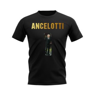 Carlo Ancelotti Name And Number Real Madrid T-Shirt (Black)