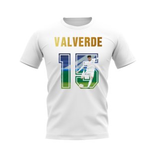 Federico Valverde Name And Number Real Madrid T-Shirt (White)