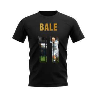 Gareth Bale Name And Number Real Madrid T-Shirt (Black)