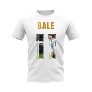 Gareth Bale Name And Number Real Madrid T-Shirt (White)