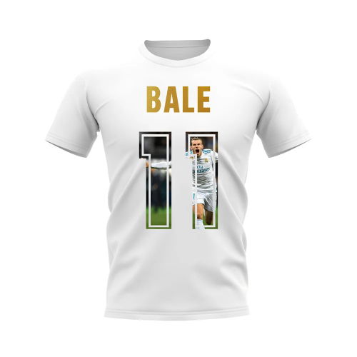 Gareth Bale Name And Number Real Madrid T-Shirt (White)