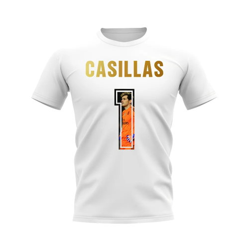 Iker Casillas Name And Number Real Madrid T-Shirt (White)