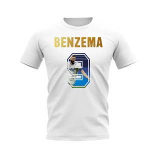 Karim Benzema Name And Number Real Madrid T-Shirt (White)