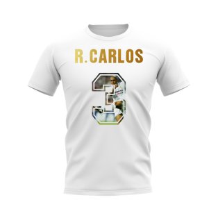 Roberto Carlos Name And Number Real Madrid T-Shirt (White)