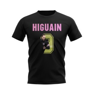 Gonzalo Higuain Name And Number Inter Miami T-Shirt (Black)