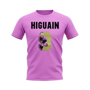 Gonzalo Higuain Name And Number Inter Miami T-Shirt (Pink)