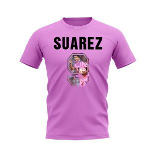 Luis Suarez Name And Number Inter Miami T-Shirt (Pink)