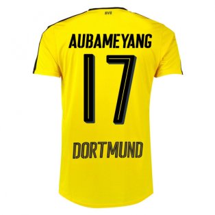 2016-17 Borussia Dortmund Home Shirt (Aubameyang 17)