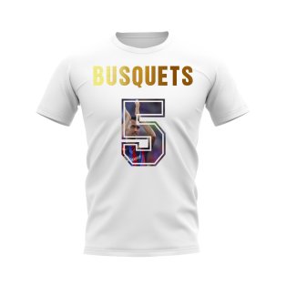 Sergio Busquets Name And Number Barcelona T-Shirt (White)