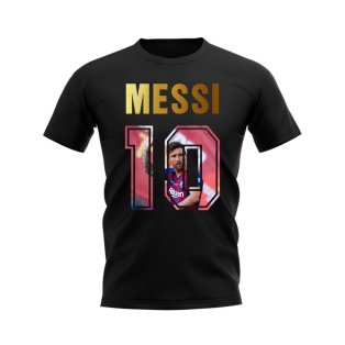 Lionel Messi Name And Number Barcelona T-Shirt (Black)