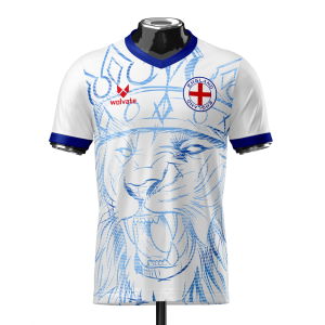 England Heritage Football Jersey White/Blue (Wolvate) Adult Short Sleeve
