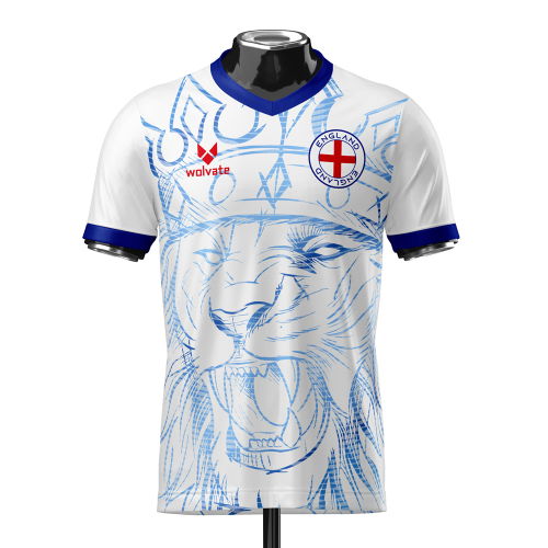 England Heritage Football Jersey White/Blue (Wolvate) Adult Short Sleeve