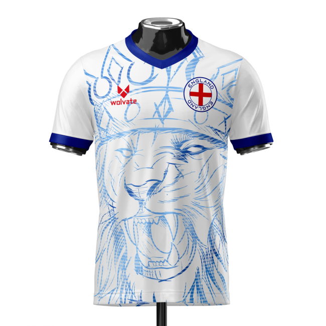 England Heritage Football Jersey White/Blue (Wolvate) Adult Short Sleeve