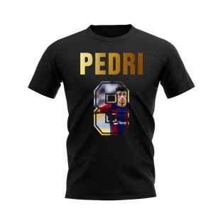 Pedri Name And Number Barcelona T-Shirt (Black)