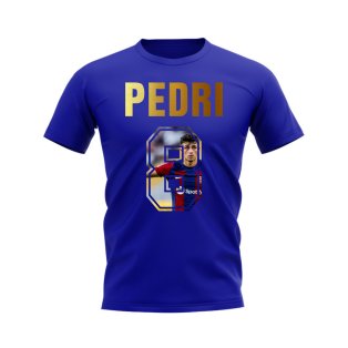 Pedri Name And Number Barcelona T-Shirt (Blue)