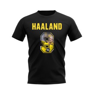 Erling Haaland Name And Number Borussia Dortmund T-Shirt (Black)
