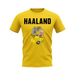 Erling Haaland Name And Number Borussia Dortmund T-Shirt (Yellow)