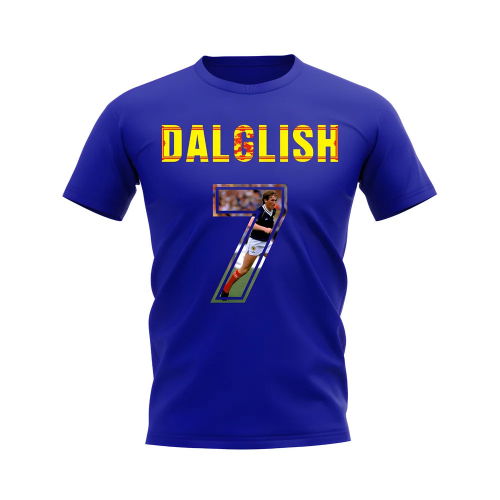 Kenny Dalglish Name And Number Scotland T-Shirt (Blue)