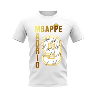 Kylian Mbappe Real Madrid Autograph T-shirt (White)