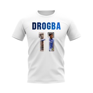 Didier Drogba Name And Number Chelsea T-Shirt (White)