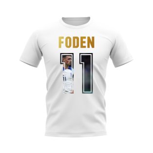Phil Foden Name And Number England T-Shirt (White)